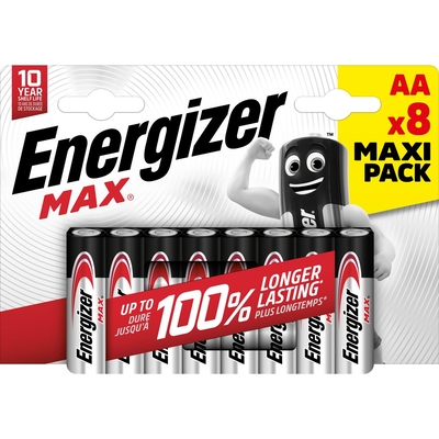 Product Μπαταρίες Αλκαλικές Energizer MAX AA LR6, 8 PIECES, ECO PACKAGING base image