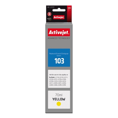 Product Μελάνι συμβατό Activejet AE-103Y Epson 103 C13T00S44A, 70 ml, yellow) base image
