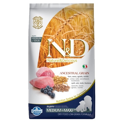 Product Ξηρά Τροφή Σκύλων Farmina N&D Ancestral Grain Puppy Medium&Maxi Lamb - 12 kg base image