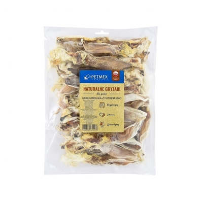 Product Ξηρά Τροφή Σκύλων PETMEX Rabbit ear with fur 500g base image