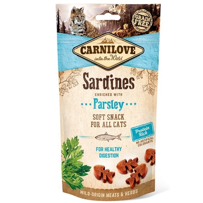 Product Ξηρά Τροφή Γάτας Carnilove Semi-Moist Snack Sardines & Parsley - treat with sardines and parsley - 50 g base image