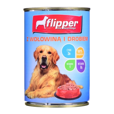 Product Υγρή Τροφή Σκύλων Dolina Noteci Flipper with beef and poultry 400 g base image