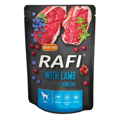 Product Υγρή Τροφή Σκύλων Dolina Noteci Rafi with lamb, blueberries, cranberries - 300 g base image