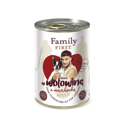 Product Υγρή Τροφή Σκύλων Family FIRST Adult Beef with carrots 400 g base image