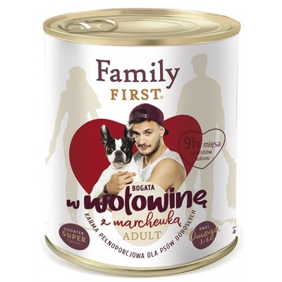 Product Υγρή Τροφή Σκύλων Family FIRST Adult Beef with carrots 800 g base image
