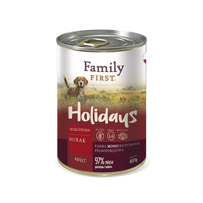 Product Υγρή Τροφή Σκύλων Family FIRST Holidays Adult Beef with beets 400 g base image