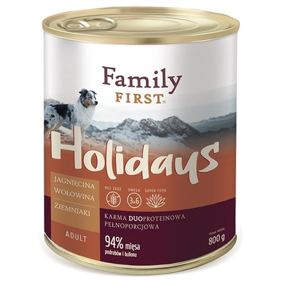 Product Υγρή Τροφή Σκύλων Family FIRST Holidays Adult Lamb, Beef, Potato 800 g base image