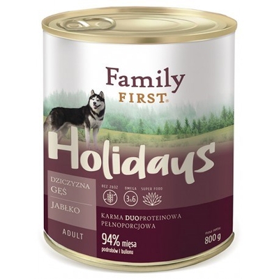 Product Υγρή Τροφή Σκύλων Family FIRST Holidays Adult Venison, goose, apple 800 g base image