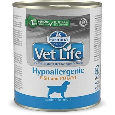Product Υγρή Τροφή Σκύλων Farmina Vet Life Diet Hypoallergenic Fish&Potato 300 g base image