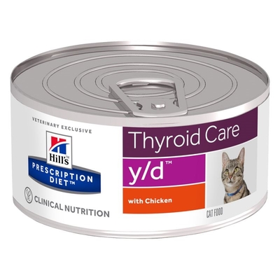 Product Υγρή Τροφή Γάτας Hill's PRESCRIPTION DIET Thyroid Care Feline y/d Chicken 156 g base image