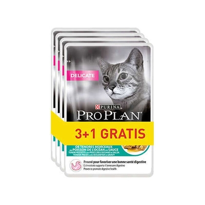 Product Υγρή Τροφή Γάτας Purina Pro Plan Delicate Fish 85g 3+1 base image