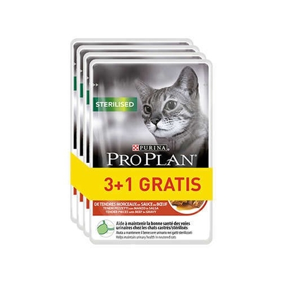 Product Υγρή Τροφή Γάτας Purina Pro Plan Sterilised Beef 85g 3+1 base image