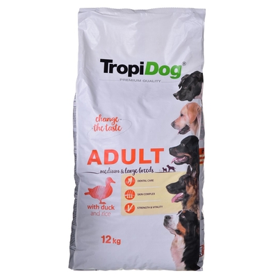 Product Ξηρά Τροφή Σκύλων TropiDog Premium Adult Medium & Large Duck with rice 12 kg base image