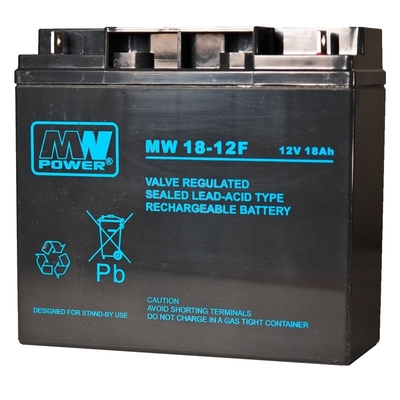 Product Μπαταρία UPS MPL MW POWER MW 18-12F AGM Maintenance-free 12 V 18 Ah Black base image