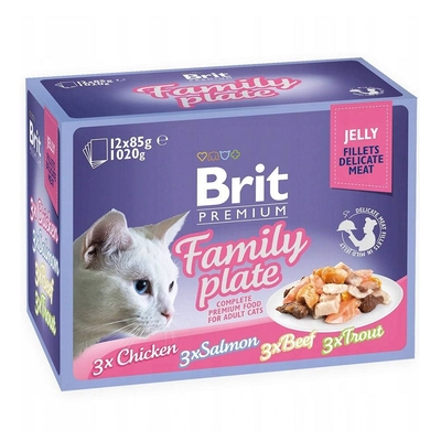 Product Υγρή Τροφή Γάτας Brit Premium Cat Pouch Jelly Fillet Family Plate 12 x 85g base image