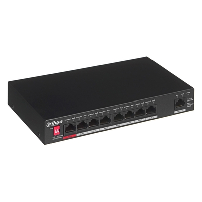 Product Network Switch Dahua Technology PFS3009-8ET-96 Unmanaged L2 Fast (10/100) (PoE) Black base image