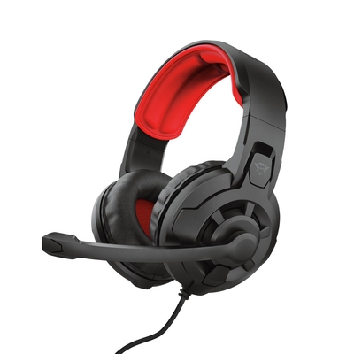Product Headset Trust GXT 411 Radius Wired Black, Red base image