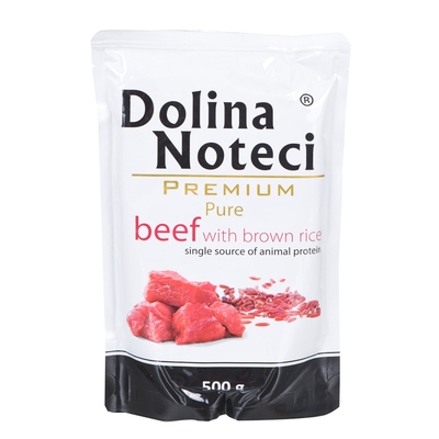 Product Υγρή Τροφή Σκύλων Dolina Noteci Premium Pure beef rich with rice 500g base image