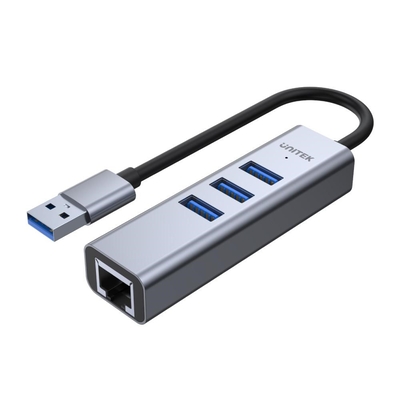 Product USB Hub Unitek USB-A 3.1, 5 GBPS, 3XUSB + RJ45, H1906A base image