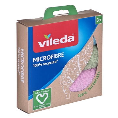 Product Πανάκια Καθαρισμού Vileda Microfibre 100% Recycled 3 pcs. base image