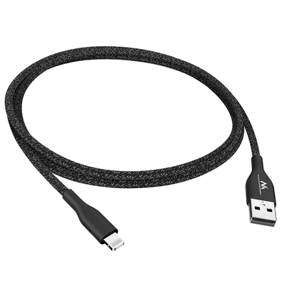 Product Καλώδιo USB Maclean IOS MFi Data Transfer Fast 2.4A Black 1m 5V 2.4A Nylon base image
