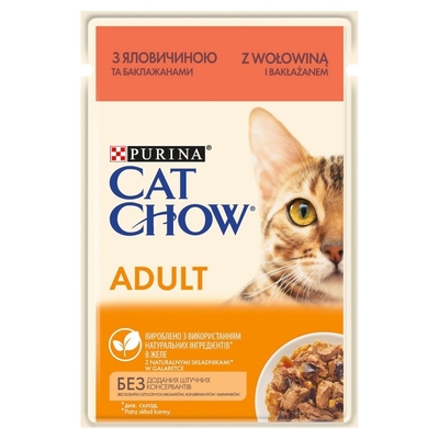 Product Υγρή Τροφή Γάτας CAT CHOW ADULT GiJ Beef Aubergine 85g base image