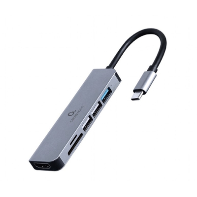 Product Docking Station Gembird A-CM-COMBO6-02 3.2 Gen 1 (3.1 Gen 1) Type-C Grey base image