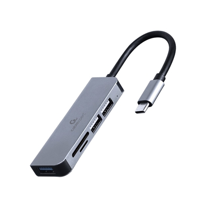 Product USB Hub Gembird UHB-CM-CRU3P1U2P2-01 Type-C 3-port (3.1 + 2.0) with card reader base image