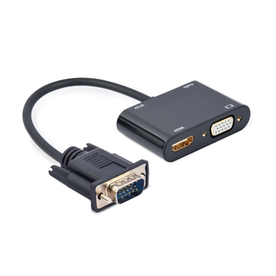 Product Αντάπτορας HDMI Gembird A-VGA-02 0.15 m + VGA (D-Sub) VGA (D-Sub) Black base image