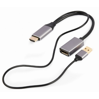 Product Αντάπτορας USB Cablexpert A-HDMIM-DPF-02 0.1 m HDMI Type A (Standard) DisplayPort Black base image