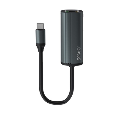 Product Αντάπτορας Δικτύου USB Savio USB-C 3.1 Gen.1 (M) to RJ-45 (F), 1000 Mbps, AK-56, grey base image