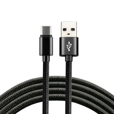 Product Καλώδιo USB Everactive USB-C 1m - Black, braided, quick 3A - CBB-1CB base image