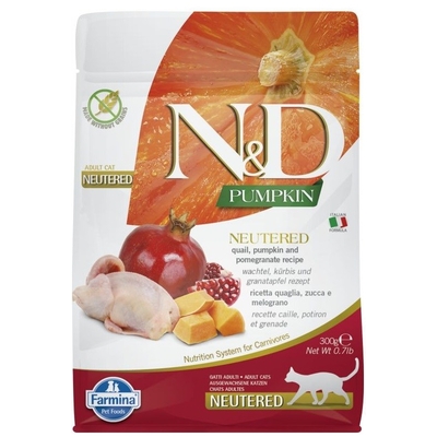 Product Ξηρά Τροφή Γάτας Farmina N&D Pumpkin Quail and Pomegranate Neutered Adult - 300 g base image