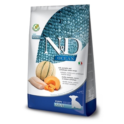 Product Ξηρά Τροφή Σκύλων Farmina N&D Ocean Cod, Pumpkin, Cantaloupe Melon Puppy Mini 2.5 kg base image