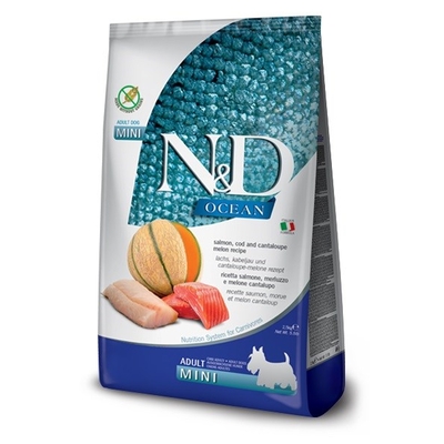 Product Ξηρά Τροφή Σκύλων Farmina N&D Ocean Salmon, Cod, Cantaloupe, Melon Adult Mini 2.5 kg base image