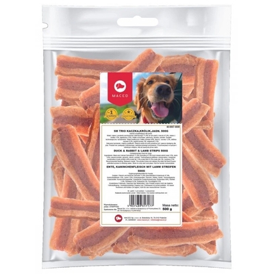 Product Σνακ Σκύλων Maced Duck, rabbit and lamb strips 500g base image