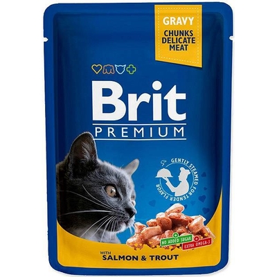 Product Υγρή Τροφή Γάτας Brit Premium Salmon&Trout 100g base image