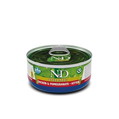 Product Υγρή Τροφή Γάτας Farmina N&D PRIME CHICKEN&POMEGRANATE KITTEN 70g base image