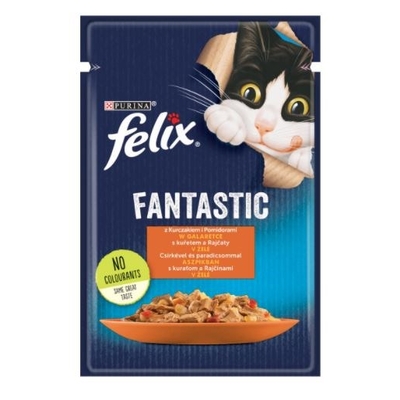 Product Υγρή Τροφή Γάτας Felix Fanstastic Chicken, Tomato 85 g base image