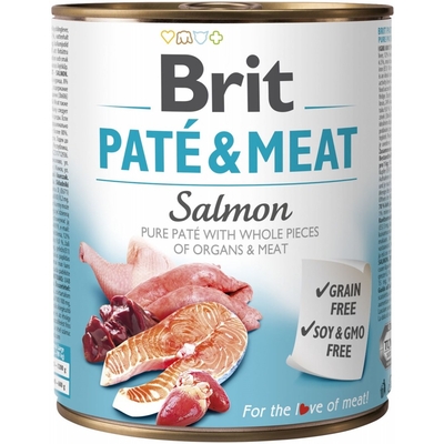 Product Υγρή Τροφή Σκύλων Brit Pate & Meat with Salmon - 800g base image
