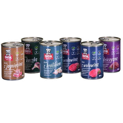 Product Υγρή Τροφή Σκύλων Fafik Mix 2x Beef, duck, venison, lamb, rabbit 6x400 g base image