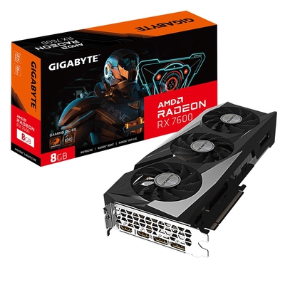 Product Κάρτα Γραφικών Gigabyte Radeon RX 7600 GAMING OC 8G AMD 8GB GDDR6 base image