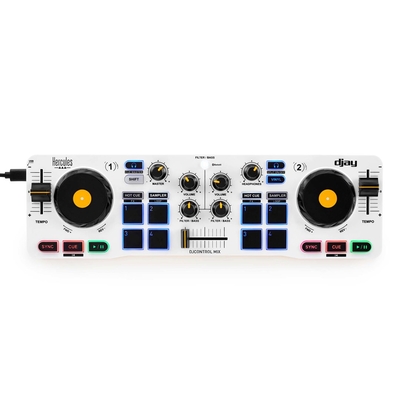 Product DJ Controller Hercules MIX Bluetooth Andoid e 2 channels Black, White, Yellow base image