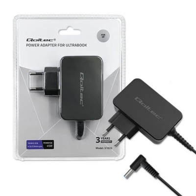 Product Φορτιστής Laptop Qoltec 51033 45W Black base image