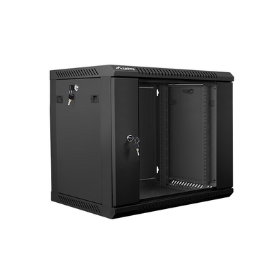 Product Καμπίνα Δικτύου Lanberg 19'' wall-mounted 9U 600x450mm Black (glass door) base image