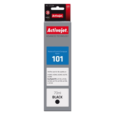 Product Μελάνι Συμβατό Activejet Ink AE-101BK for Epson 101, Supreme, 70 ml, Black base image