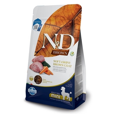 Product Ξηρά Τροφή Σκύλων Farmina N&D Brown Lamb, Spirulina&Carrot Adult Mini 2 kg base image