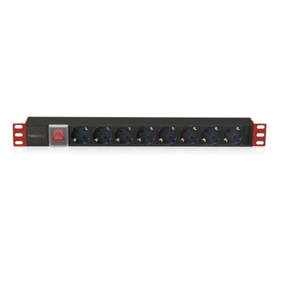 Product Πολύπριζο Rack Techly I-CASE STRIP-81UD (PDU) 8 AC outlet(s) 1U Black, Red base image
