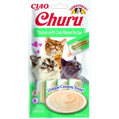 Product Σνακ Γάτας Inaba Churu Chicken with Crab Recipe 4x14 g base image