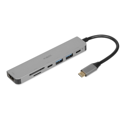 Product Docking Station iBox IUH3SL4K 3.2 Gen 1 (3.1 Gen 1) Type-C Power Delivery 100W Silver base image